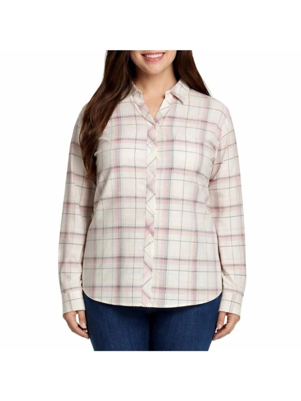 NWT Weatherproof Vintage Women's XXL Plaid Flannel Button-Down Shirt Comfort